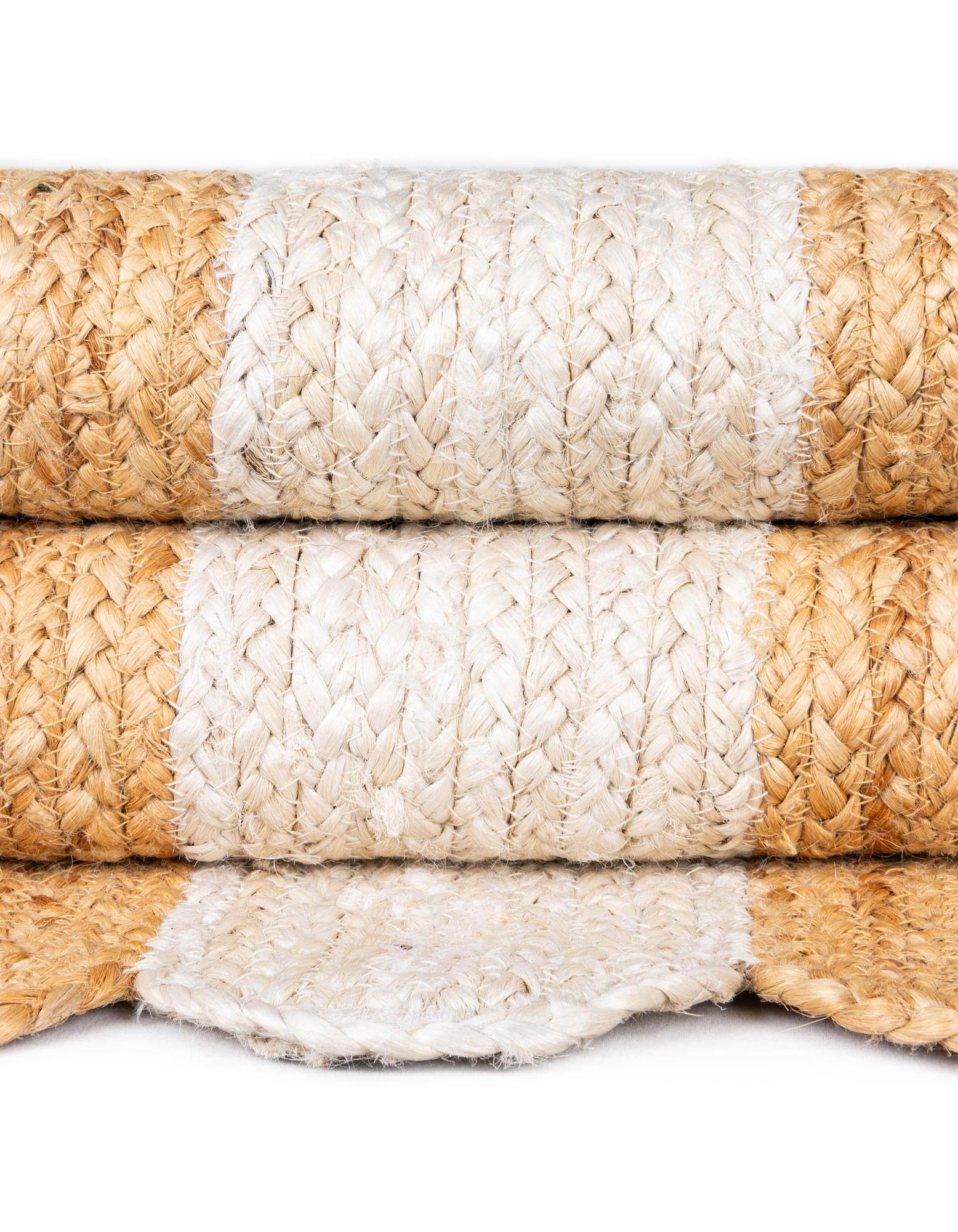 8' x 8' Handmade Scallop Braided Jute Square Rug