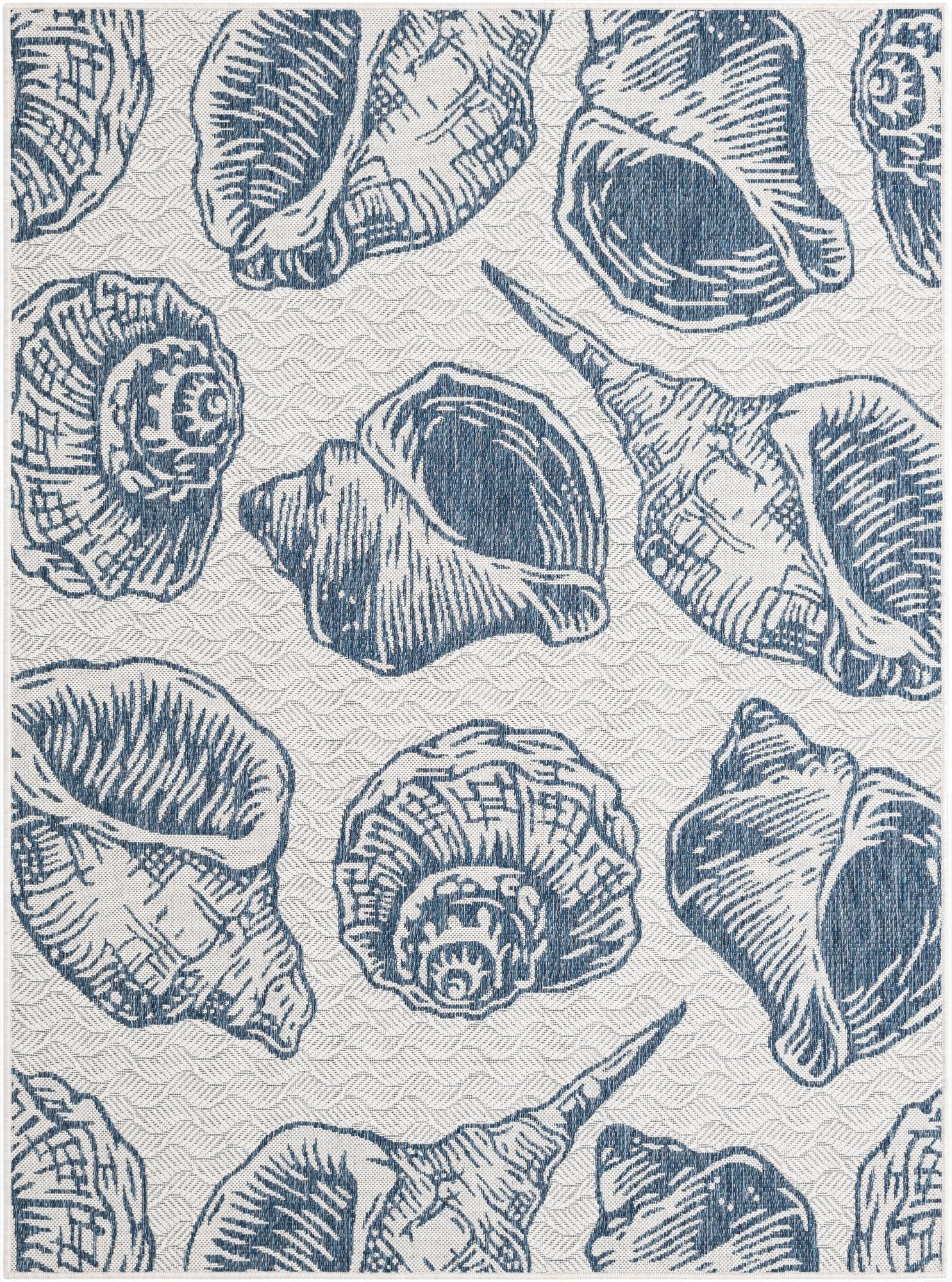 5' 3 x 7'  Washable Coastal Indoor / Outdoor Rug