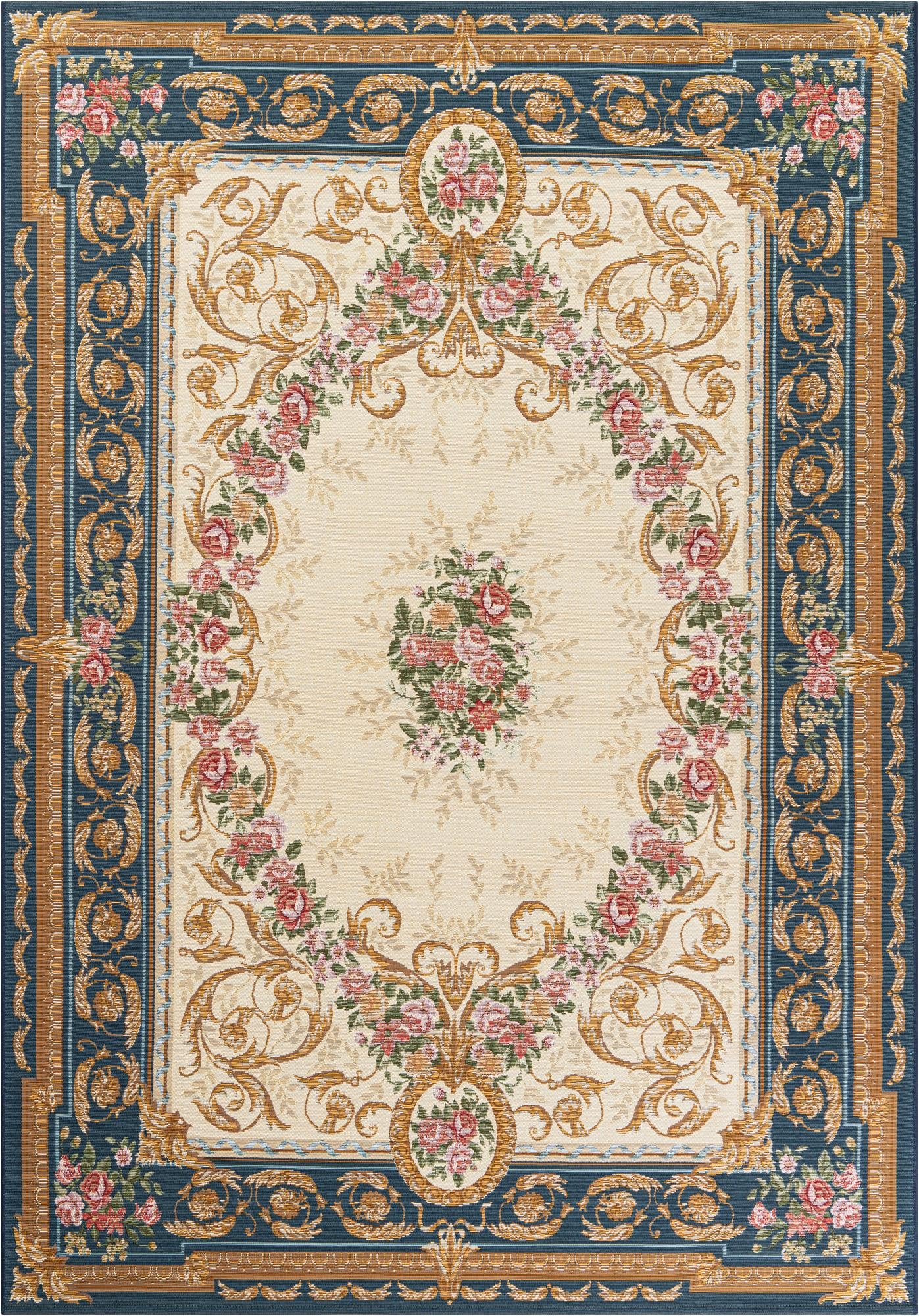 6' x 9' Easy-Clean Traditional Indoor / Outdoor Rug