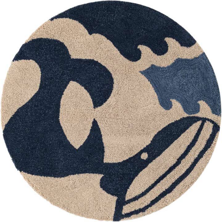 7' 1 x 7' 1 Handtufted Wool Round Rug