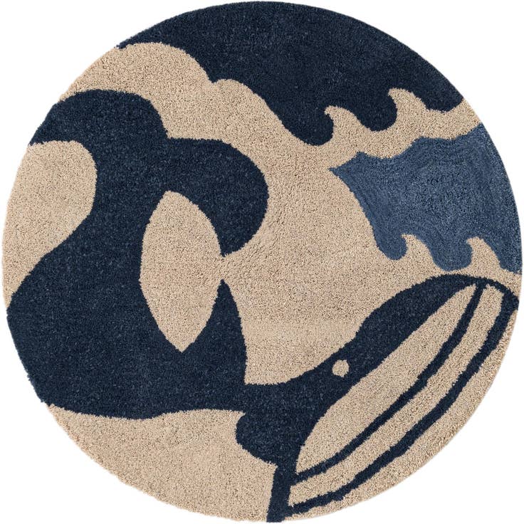 Detail image of 7' 1 x 7' 1 Handtufted Wool Round Rug