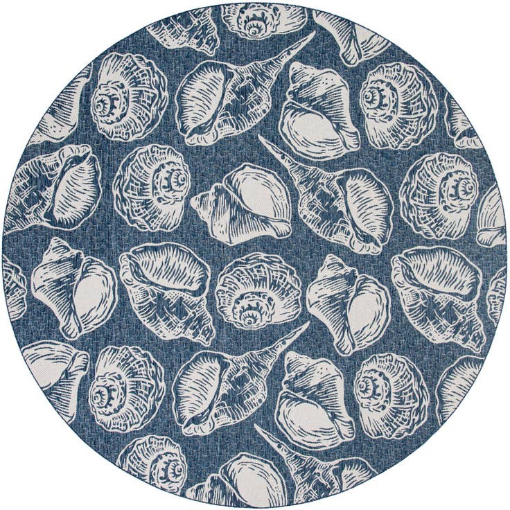 Detail image of 12' x 12' Easy-Clean Coastal Indoor / Outdoor Round Rug