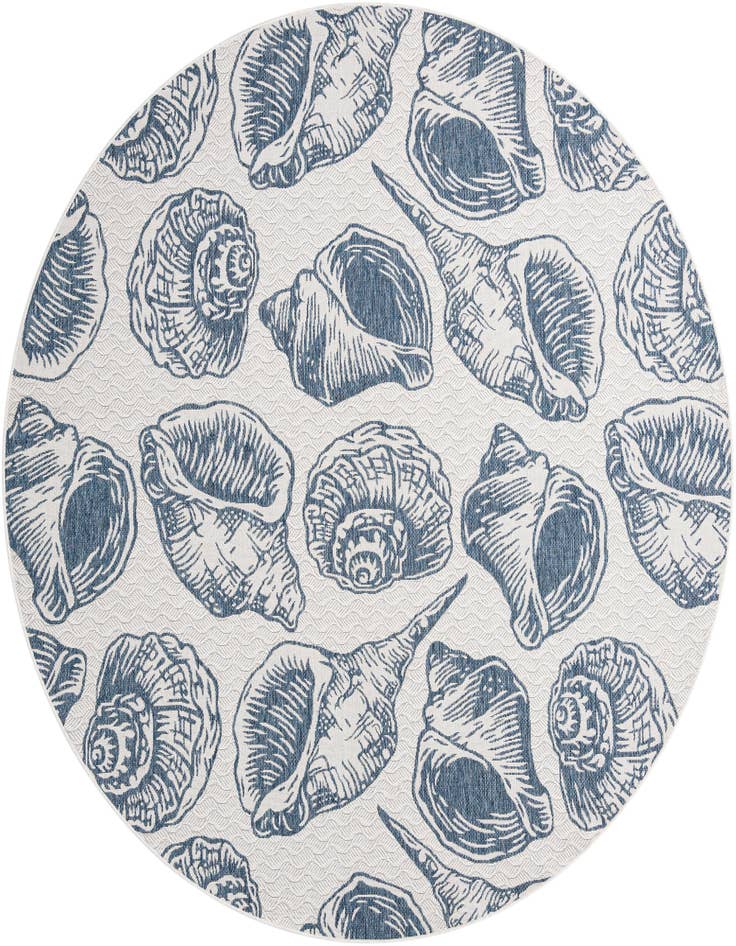 Detail image of 10' x 10' Easy-Clean Coastal Indoor / Outdoor Round Rug