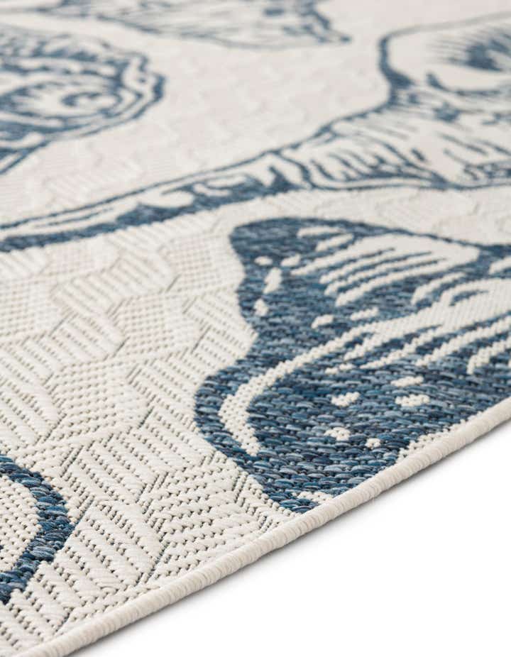 3' x 3' Easy-Clean Coastal Indoor / Outdoor Round Rug