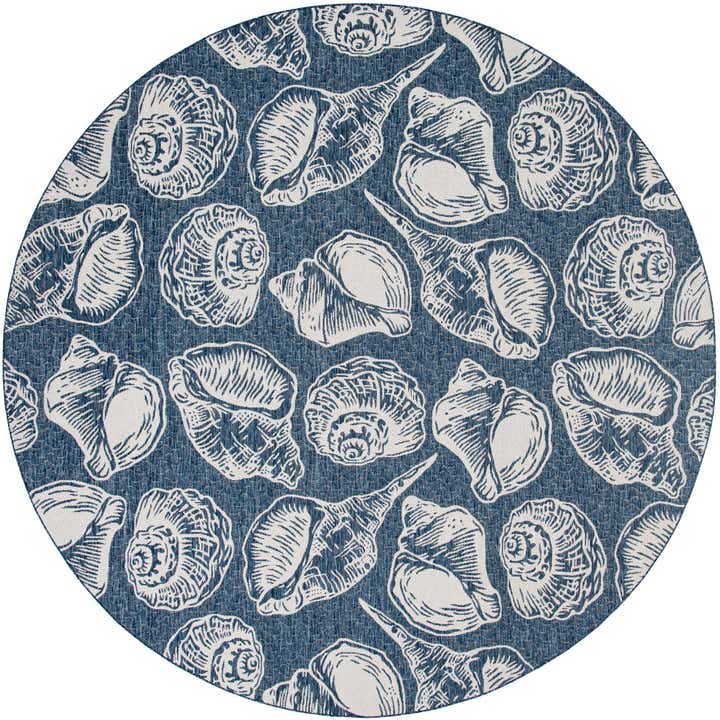 13' x 13' Easy-Clean Coastal Indoor / Outdoor Round Rug