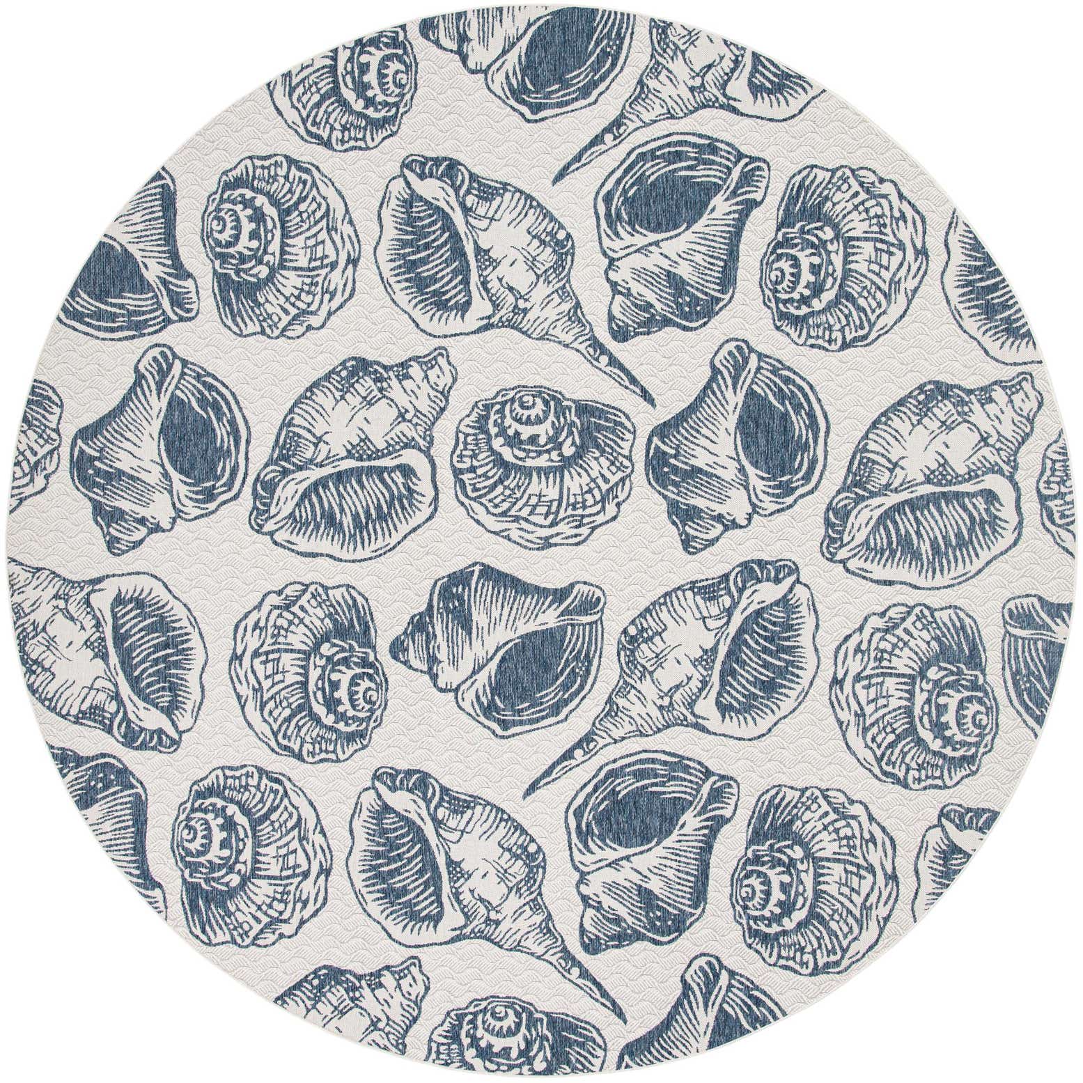 13' x 13' Easy-Clean Coastal Indoor / Outdoor Round Rug