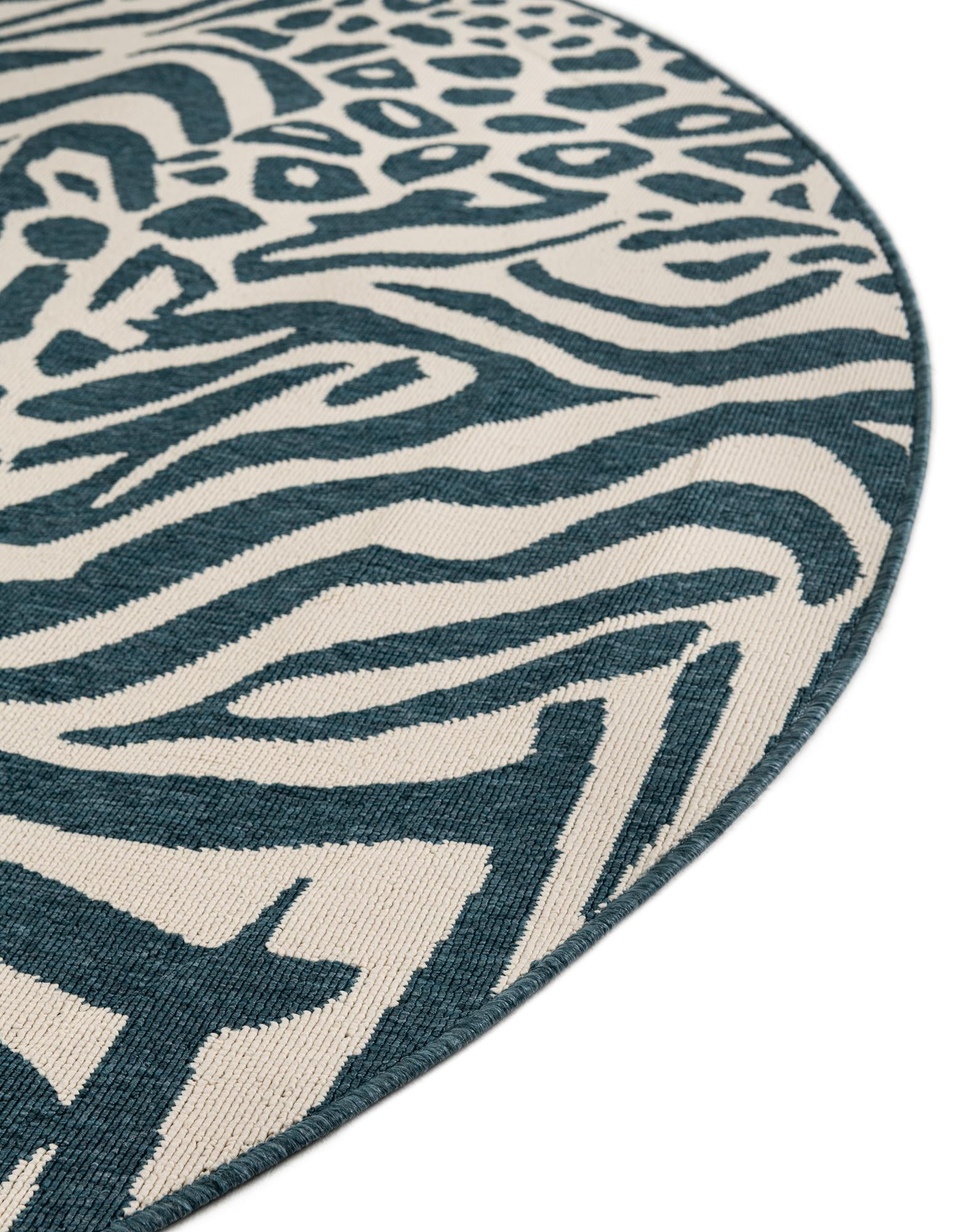 3' x 3' Easy-Clean Safari Indoor / Outdoor Round Rug