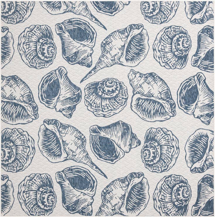 Detail image of 10' x 10' Easy-Clean Coastal Indoor / Outdoor Square Rug
