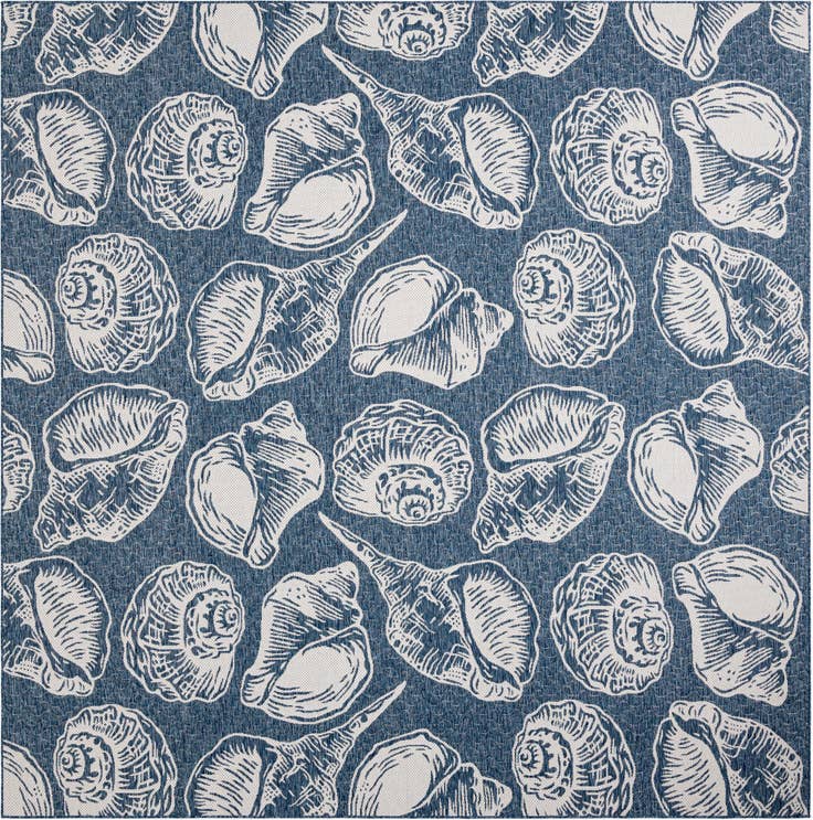 Detail image of 13' x 13' Easy-Clean Coastal Indoor / Outdoor Square Rug