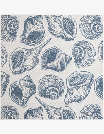 7' 10 x 7' 10 Easy-Clean Coastal Indoor / Outdoor Square Rug