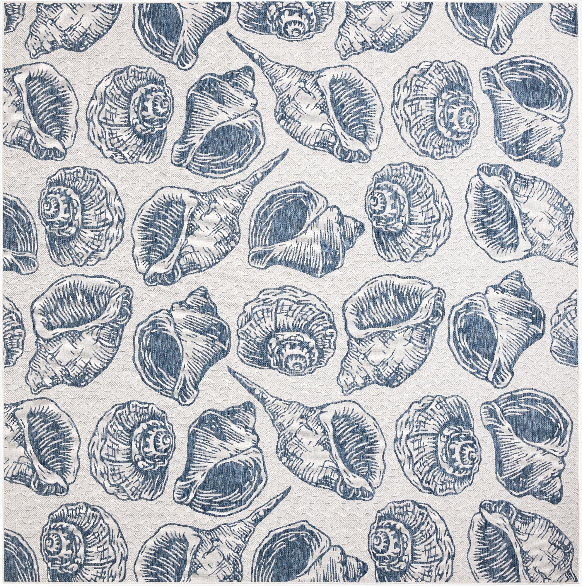 12' x 12'  Washable Coastal Indoor / Outdoor Square Rug