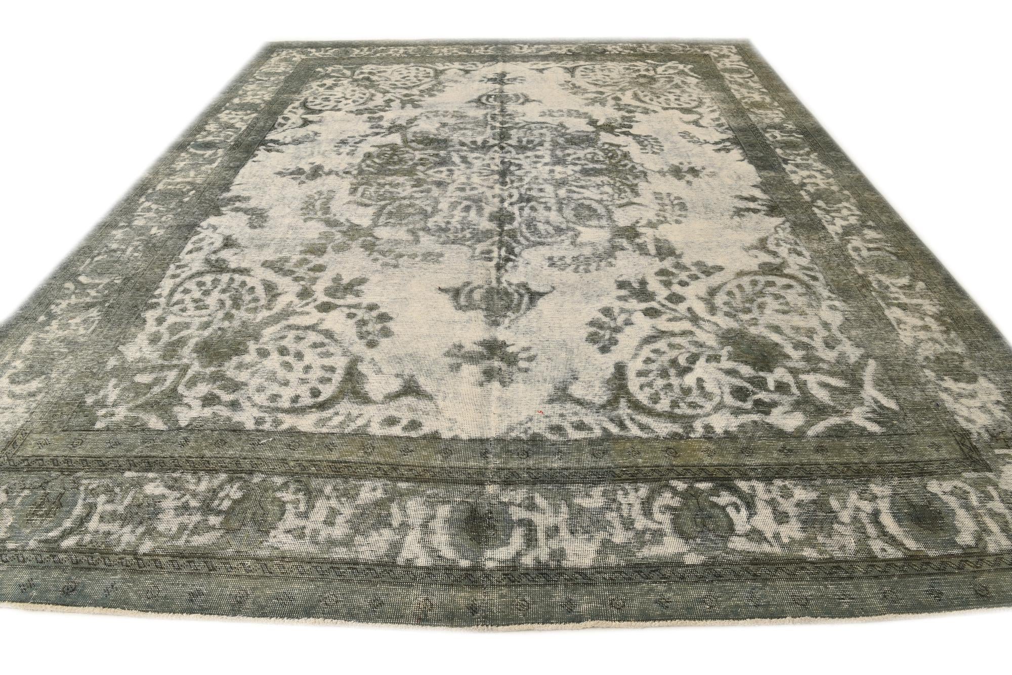 9' 8 x 12' 4 Hand Knotted Ultra Vintage Persian Wool Rug