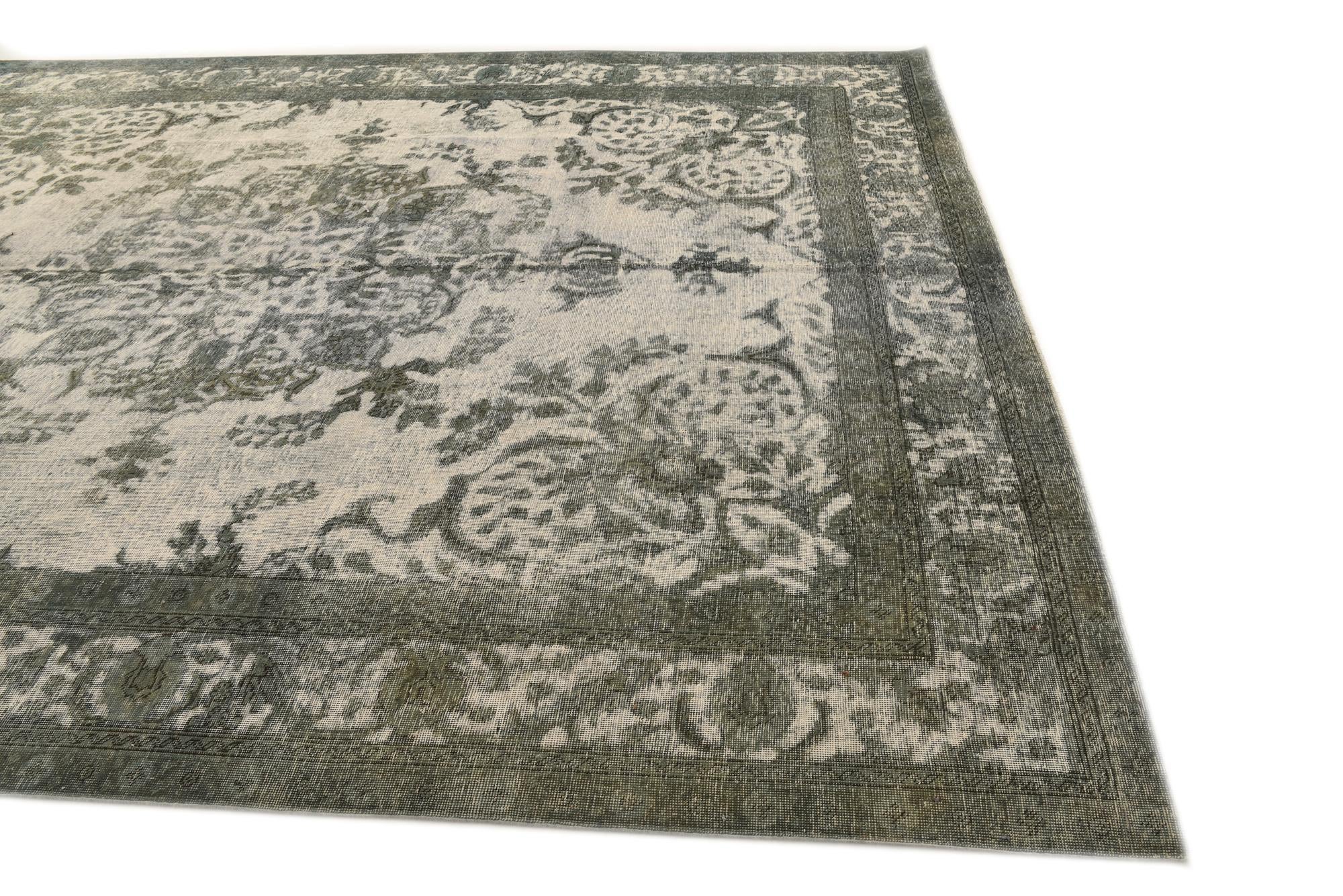 9' 8 x 12' 4 Hand Knotted Ultra Vintage Persian Wool Rug