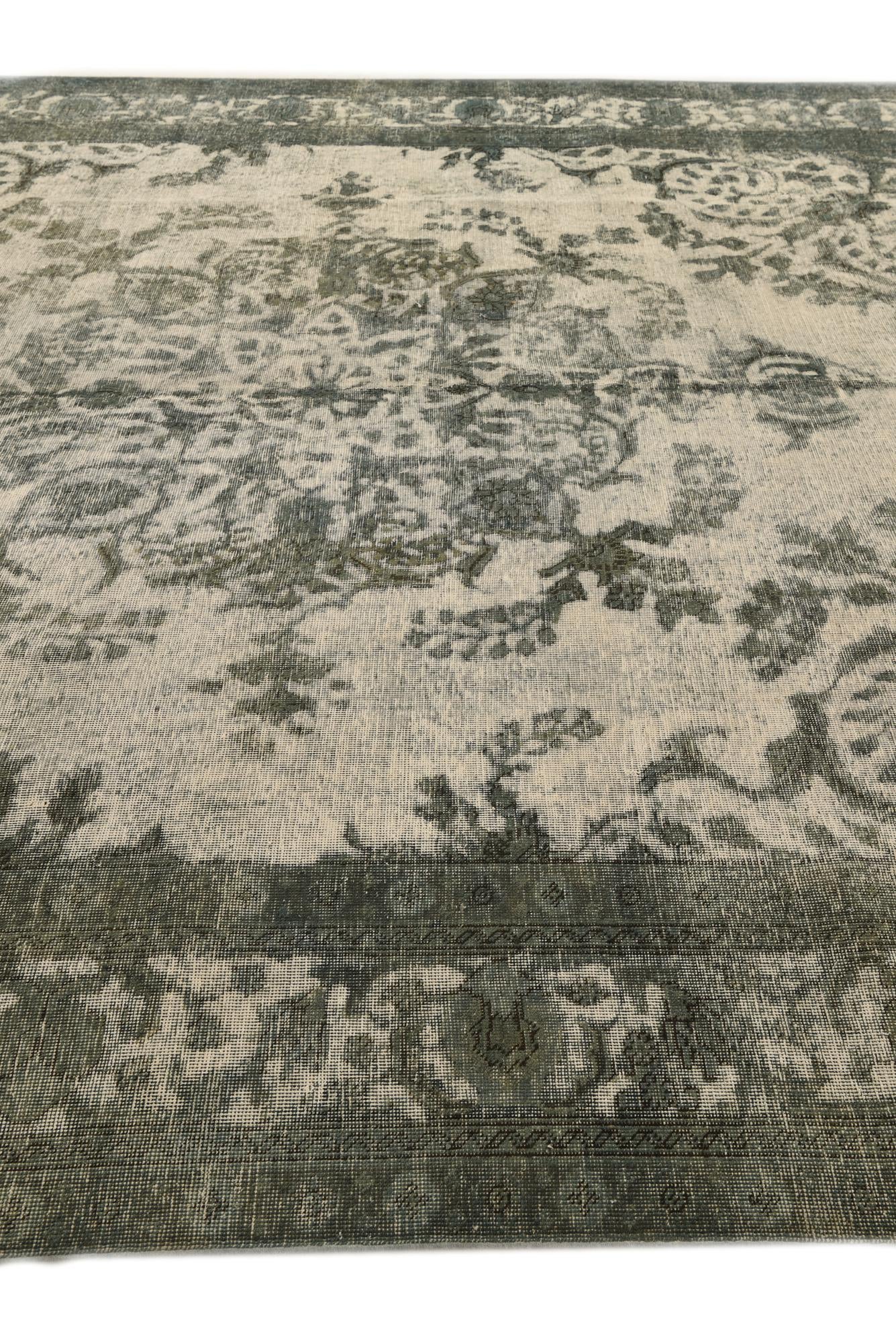 9' 8 x 12' 4 Hand Knotted Ultra Vintage Persian Wool Rug