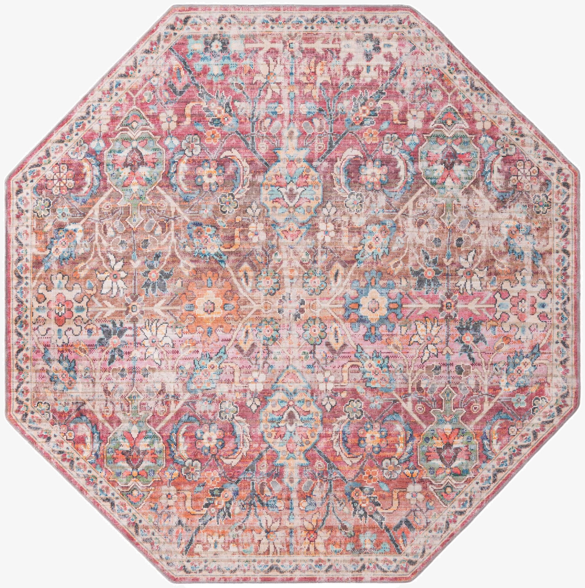 7' 10 x 7' 10  Washable Nostalgia Octagon Rug