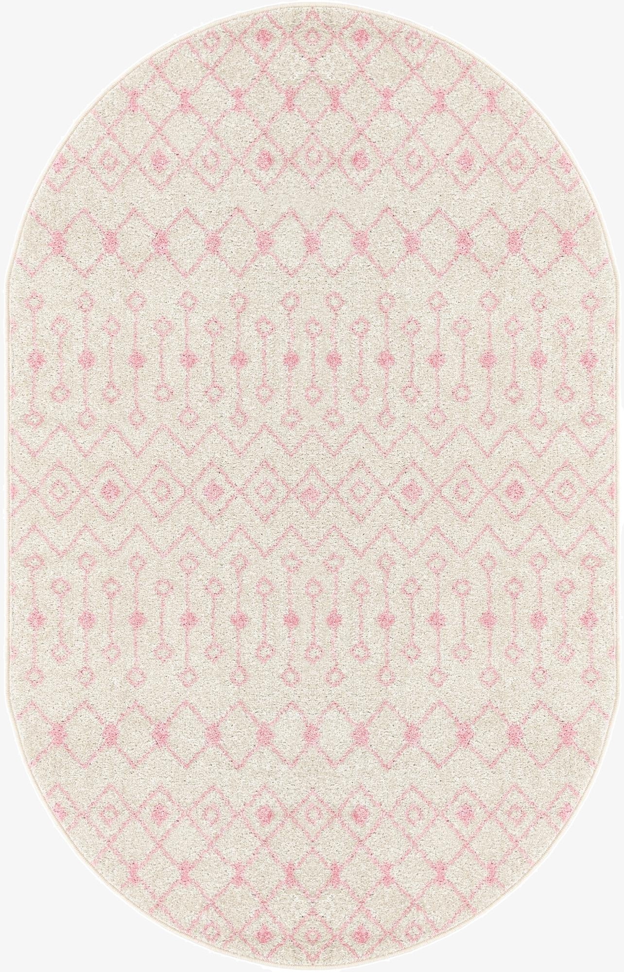 160cm x 245cm Moroccan Trellis Oval Rug