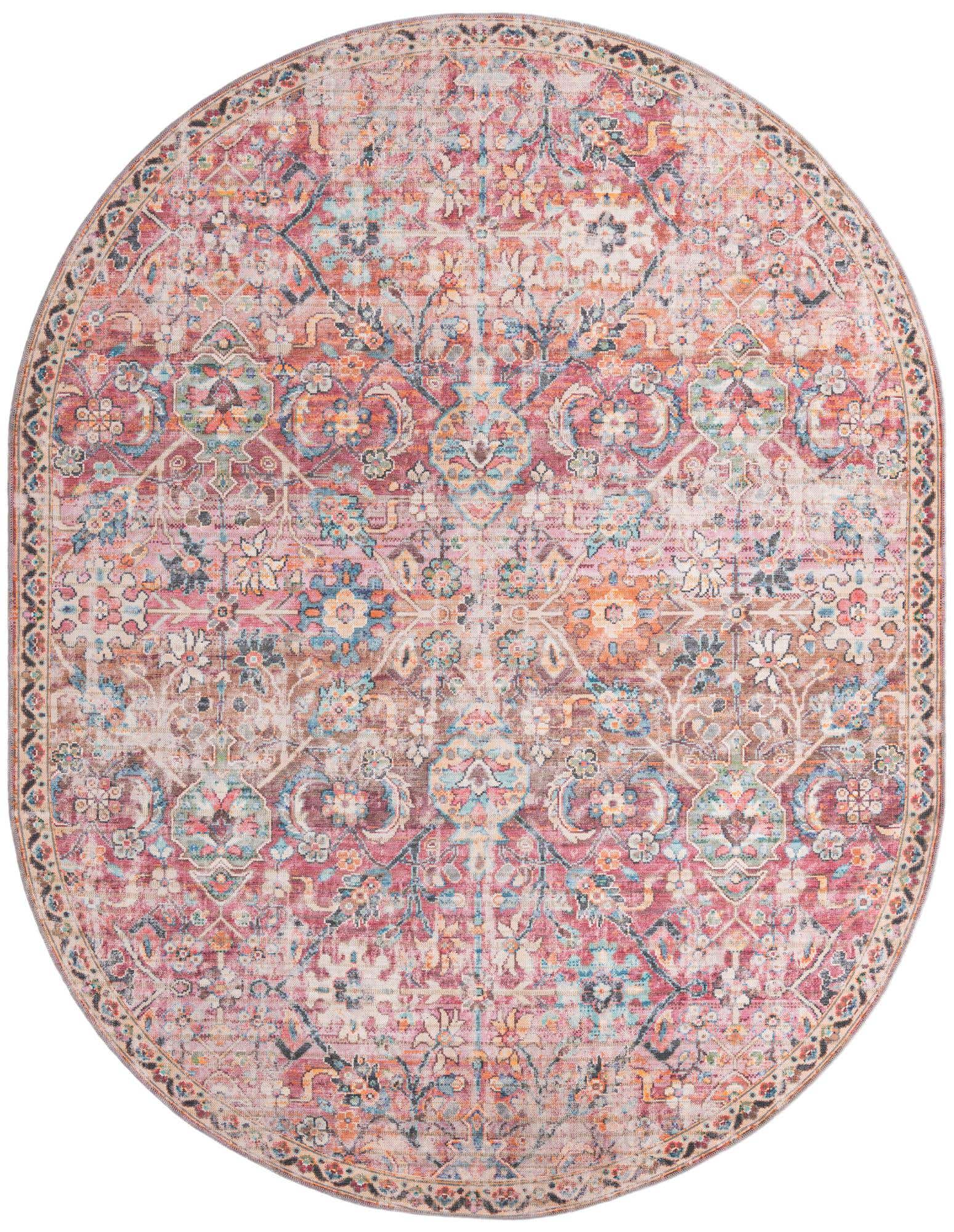 7' 10 x 10' Washable Nostalgia Oval Rug