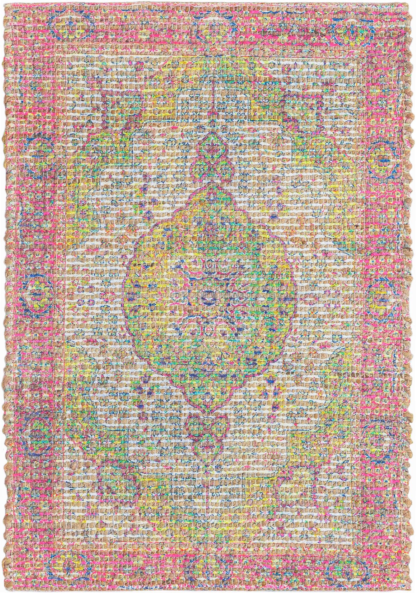 2' x 3' 1 Hand Woven Chenille Jute Rug
