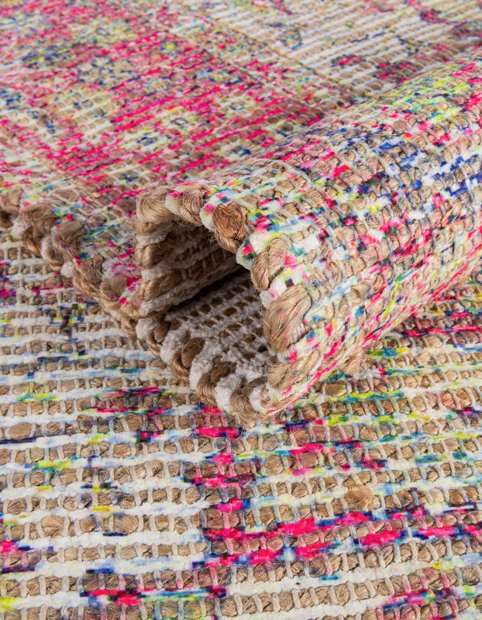 2' x 3' 1 Hand Woven Chenille Jute Rug