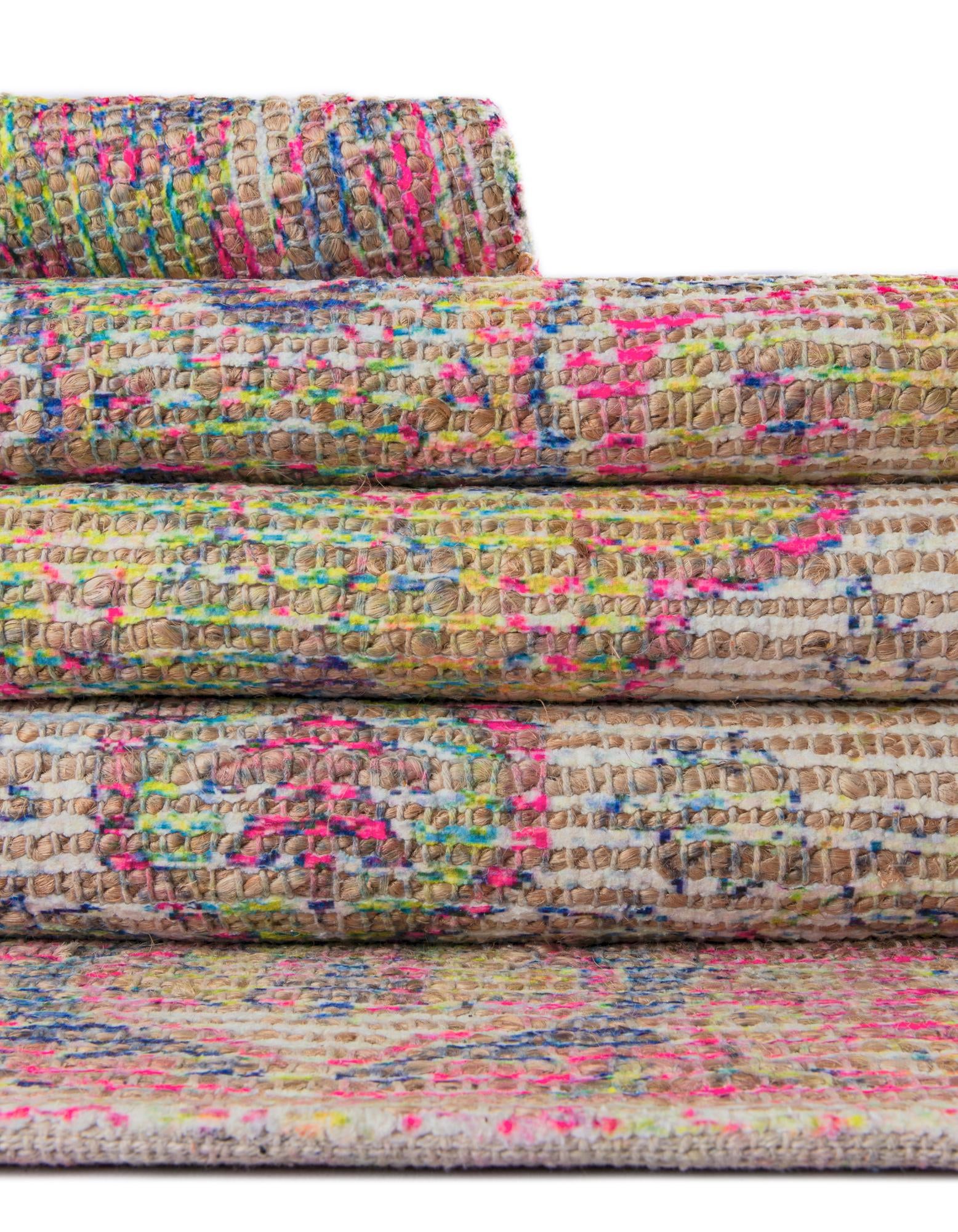 2' x 3' 1 Hand Woven Chenille Jute Rug