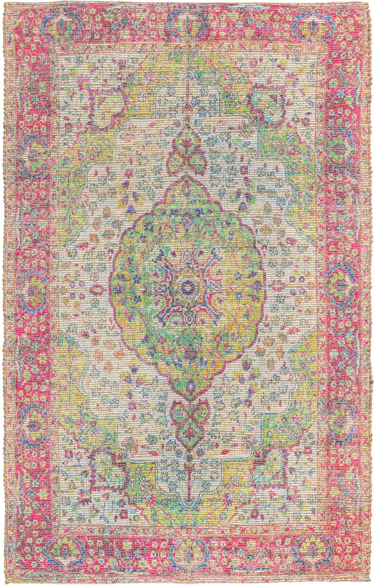 5' 3 x 8' Hand Woven Chenille Jute Rug