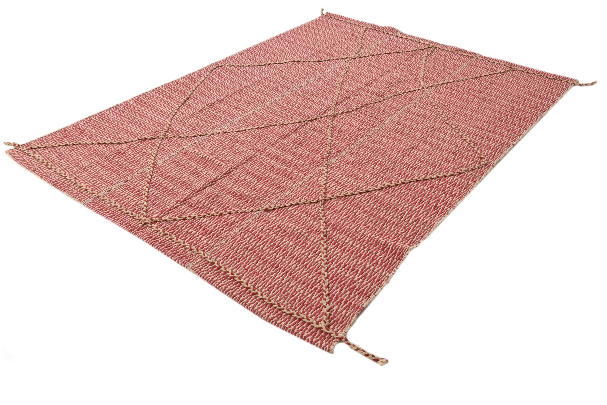 6' x 8' 5 Hand Knotted Moroccan Wool Rug
