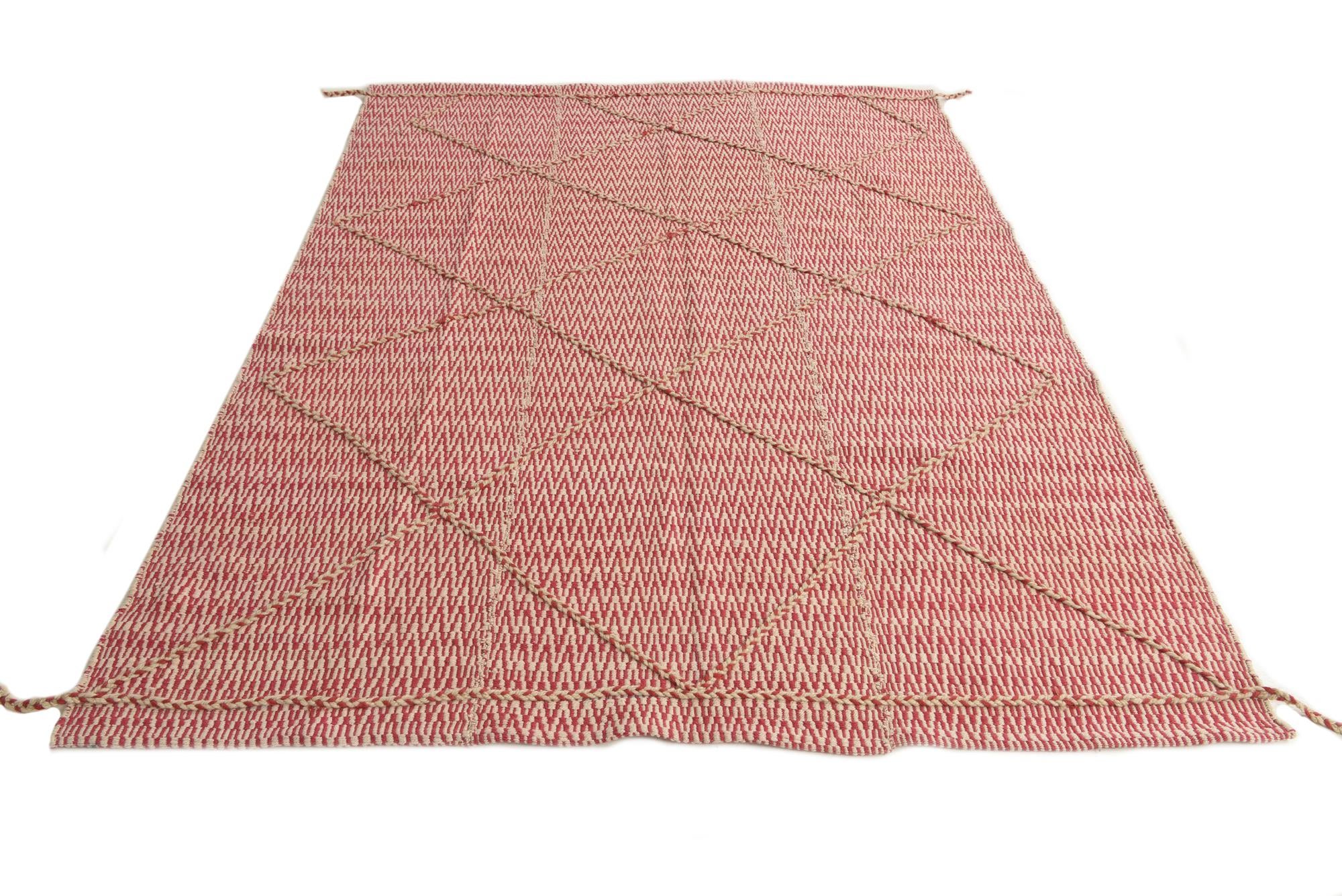 6' 2 x 8' 8 Hand Knotted Moroccan Wool Rug