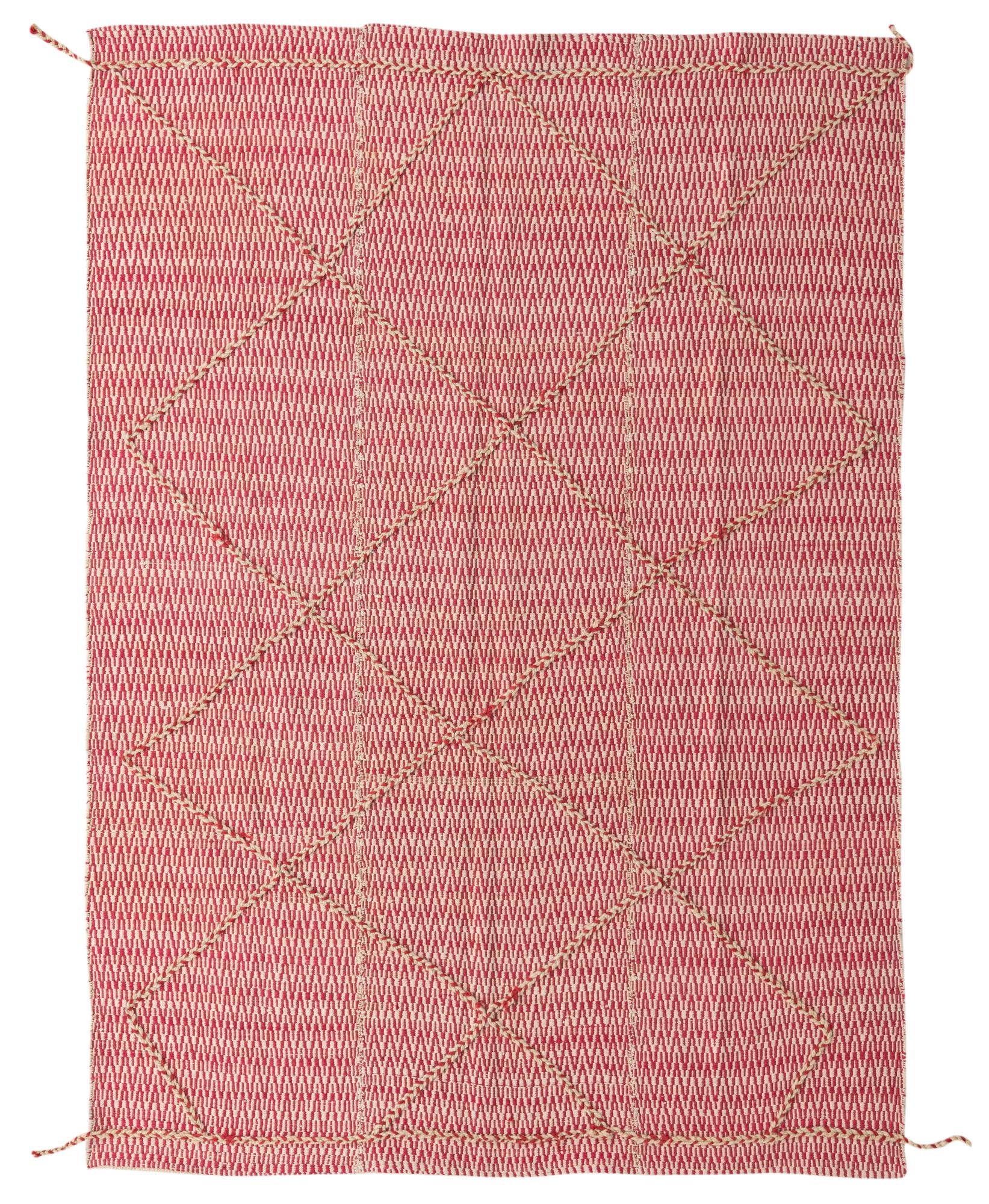 6' 2 x 8' 8 Hand Knotted Moroccan Wool Rug
