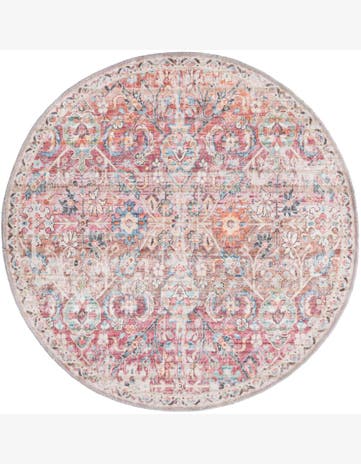 4' x 4' Washable Nostalgia Round Rug