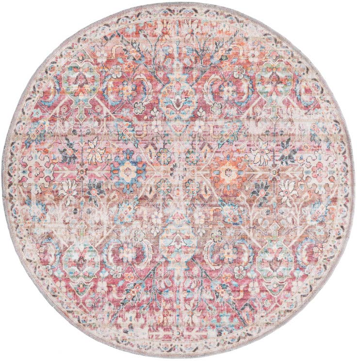 Detailansicht von 125cm x 125cm Waschbar Nostalgia Rund Teppich