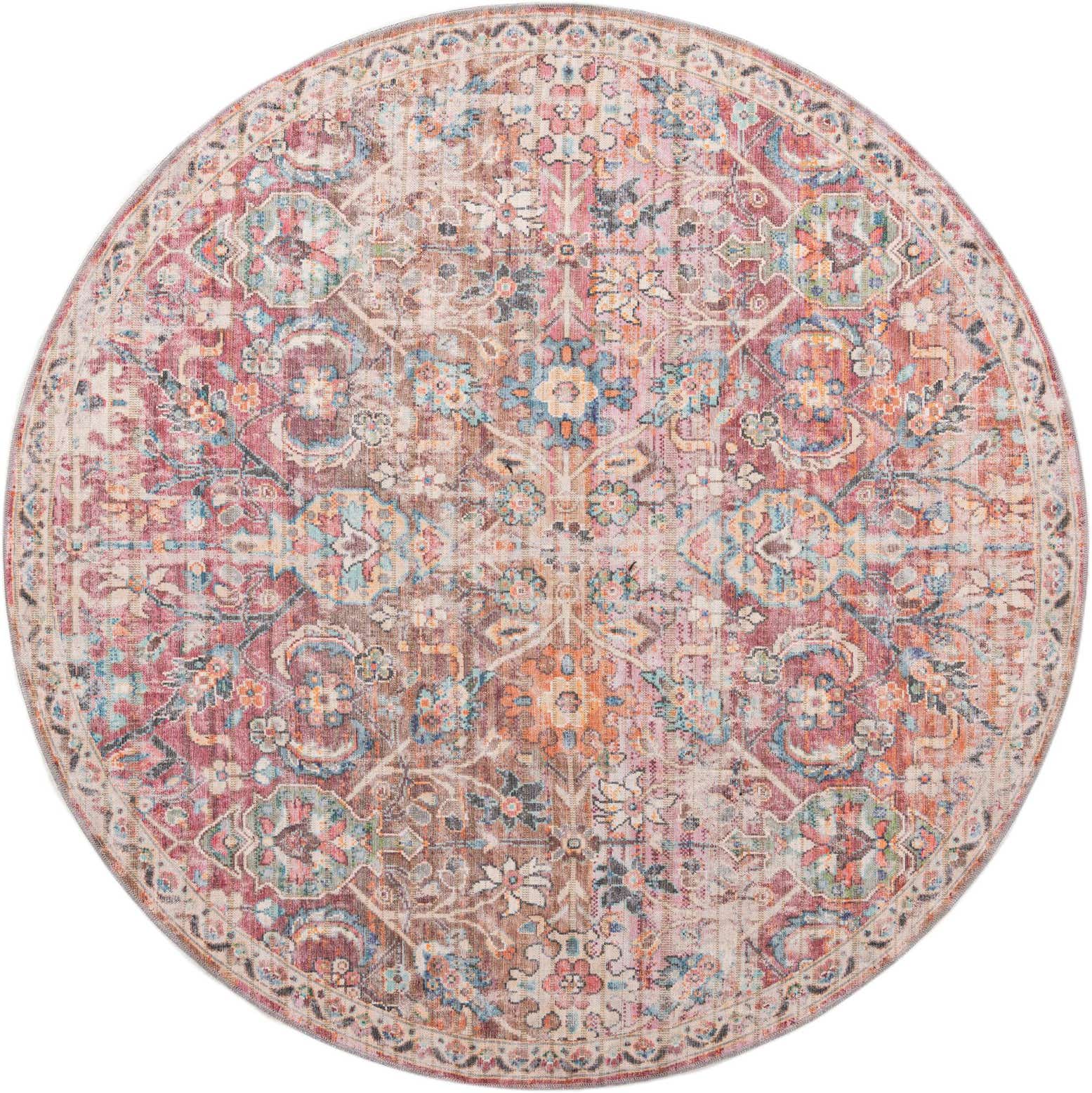 7' 10 x 7' 10 Washable Nostalgia Round Rug