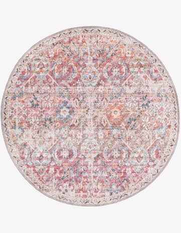 4' x 4' Washable Nostalgia Round Rug