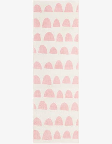 Ivory and Pink Whimsy Kids Runner Rug