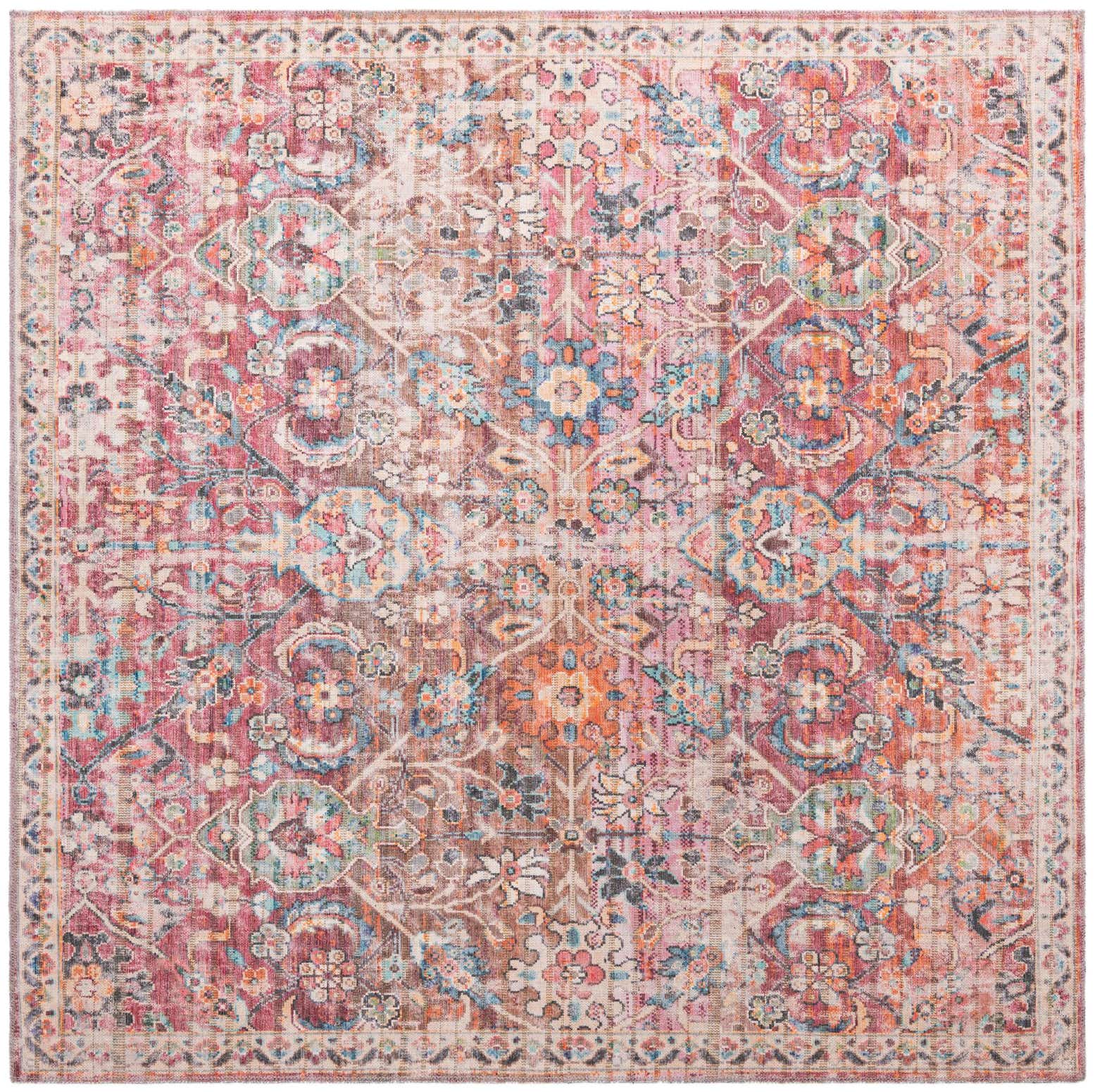 7' 3 x 7' 3 Washable Nostalgia Square Rug