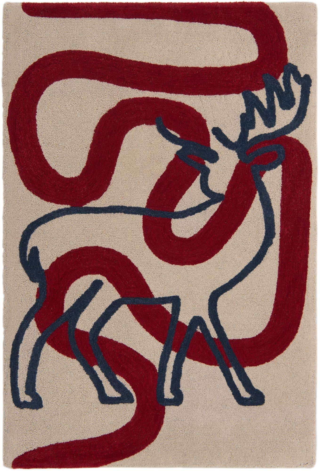 4' 1 x 6' 1 Handtufted Wool Rug