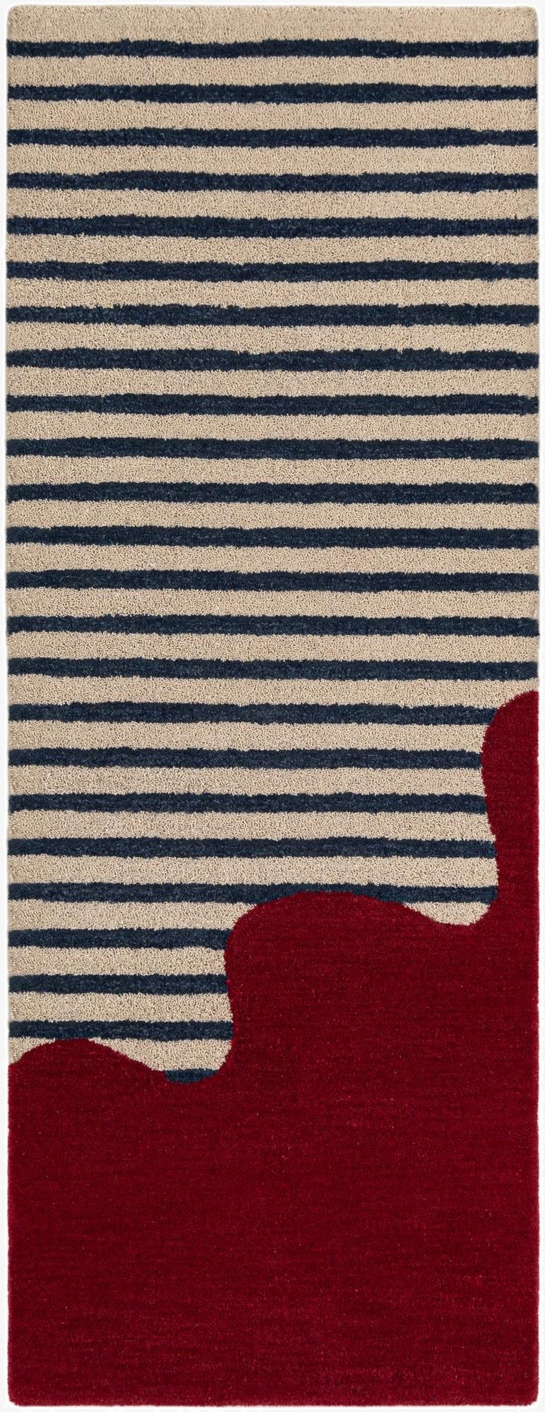 2' 7 x 8' Handtufted Wool Runner Rug