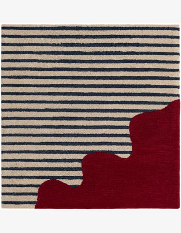 5' 1 x 5' 1 Handtufted Wool Square Rug
