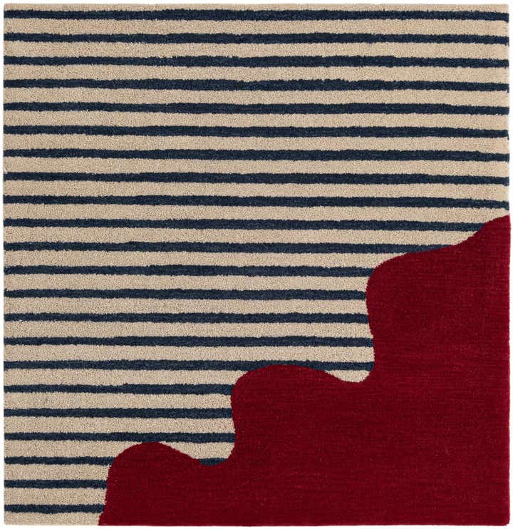 5' 1 x 5' 1 Handtufted Wool Square Rug