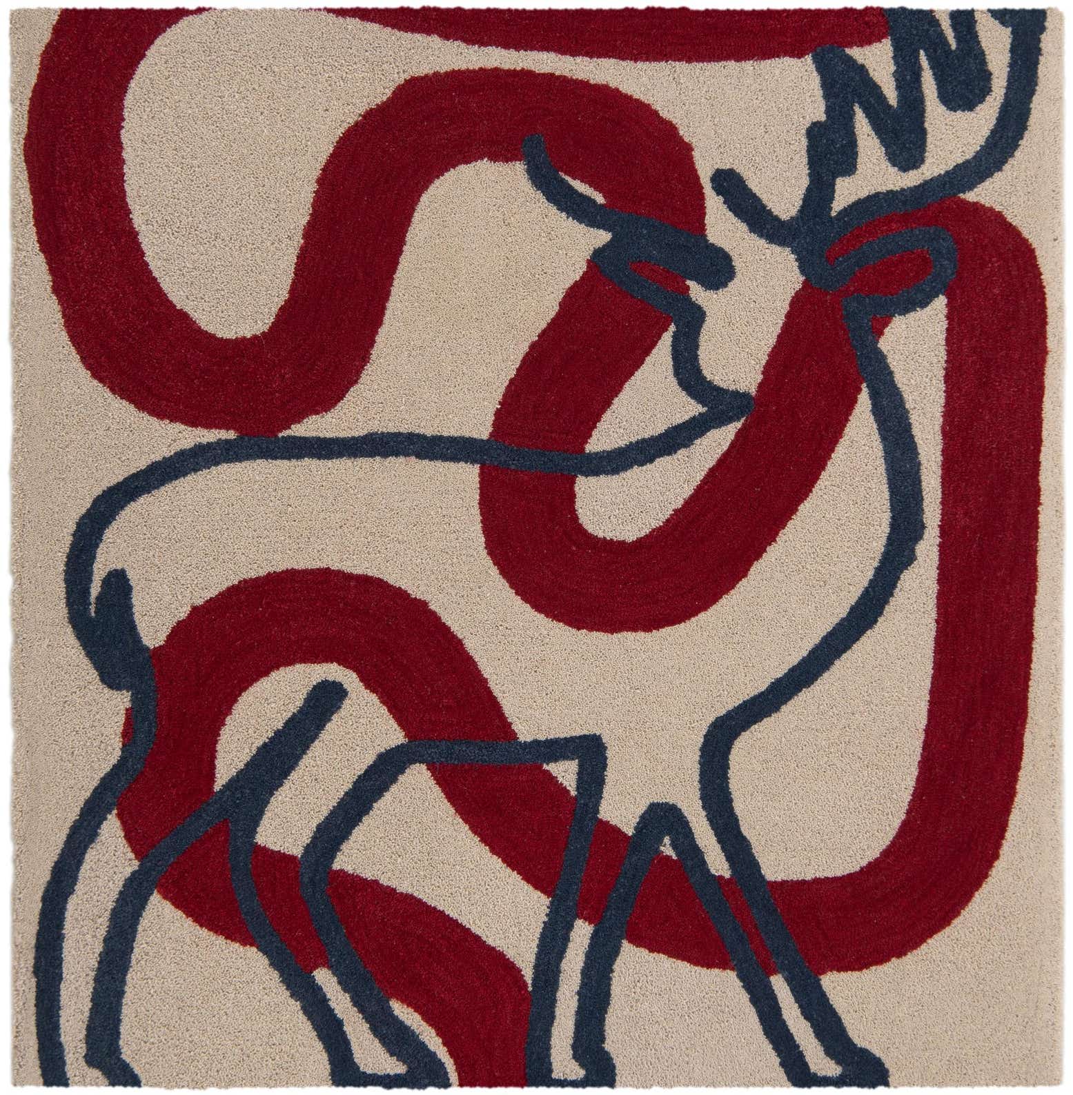 5' 1 x 5' 1 Handtufted Wool Square Rug