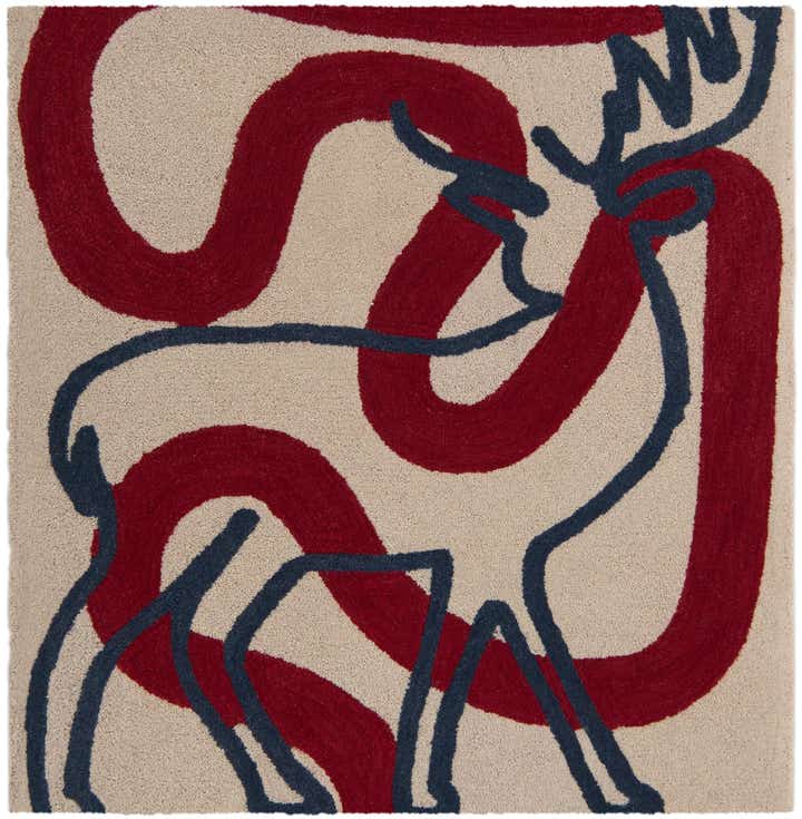 6' 1 x 6' 1 Handtufted Wool Square Rug