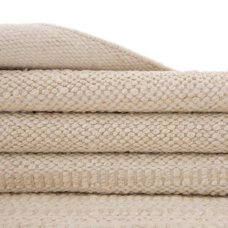 Detail image of Custom Ivory and White Hand Woven Lariat Rug