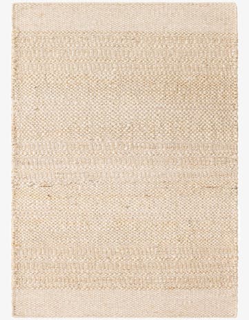 Ivory and White Hand Woven Lariat Rug