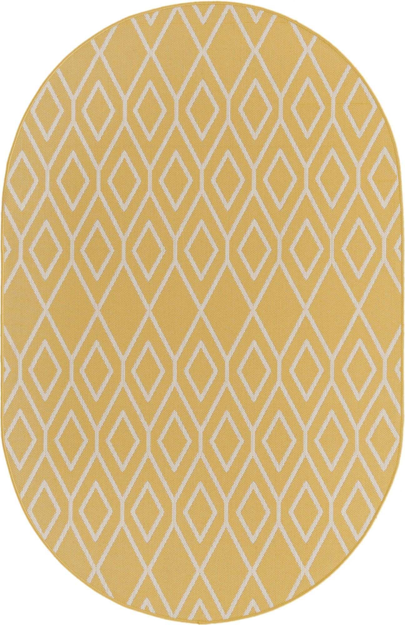 5' 3 x 8' Easy-Clean Jill Zarin Turks and Caicos Indoor / Outdoor Oval Rug