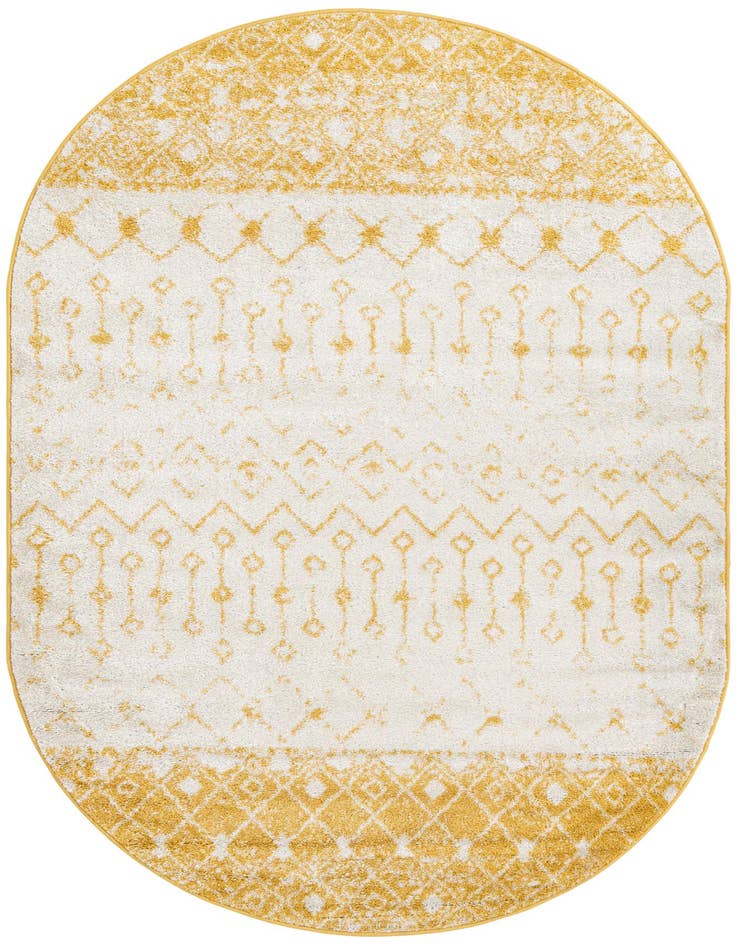 Detail image of 5' 3 x 8' Moroccan Trellis Oval Rug
