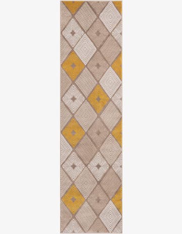 Ivory and Yellow Laguna Runner Rug