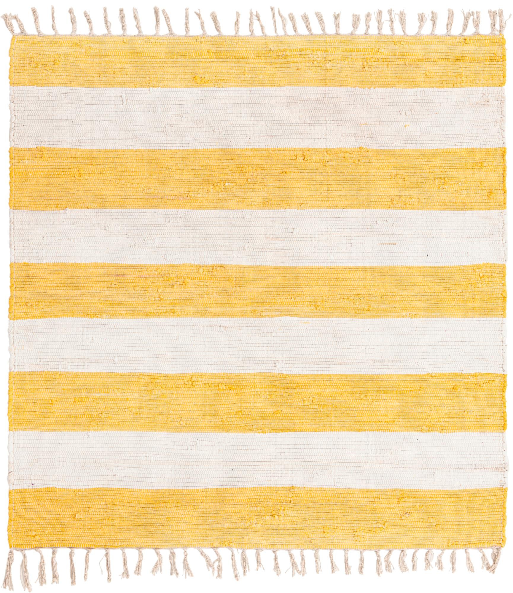 5' 1 x 5' 1 Hand Woven Chindi Rag Square Rug