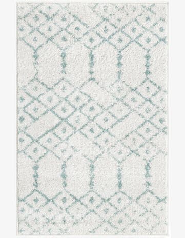 Ivory Aqua Paxon Trellis Rug