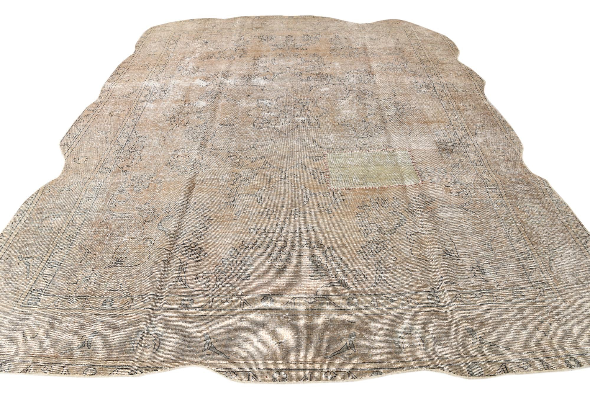 9' 6 x 13' 3 Hand Knotted Ultra Vintage Persian Wool Rug