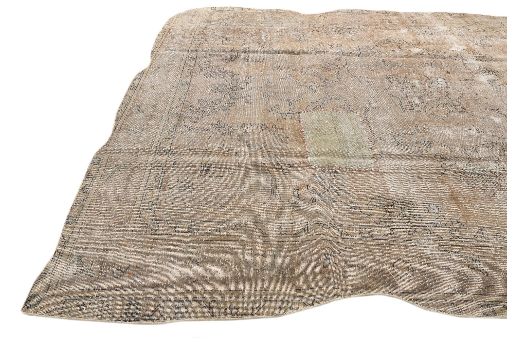 9' 6 x 13' 3 Hand Knotted Ultra Vintage Persian Wool Rug