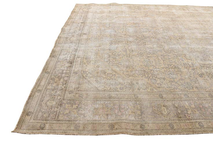 Detail image of 9' 7 x 12' 7 Hand Knotted Ultra Vintage Persian Wool Rug